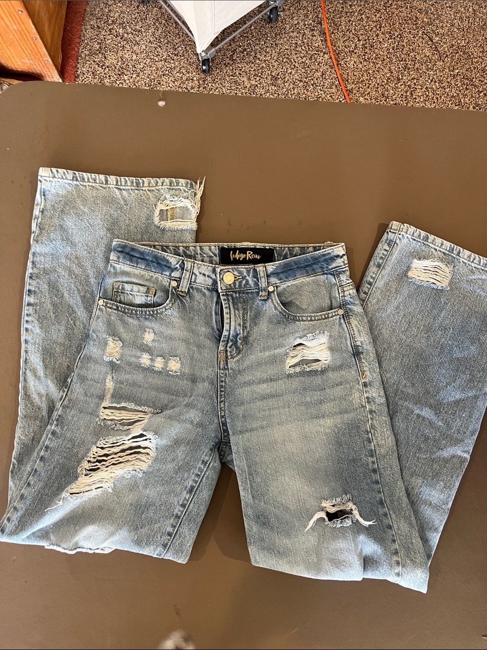 Indigo Rein Distressed Light Blue Boyfriend Jeans 3/25